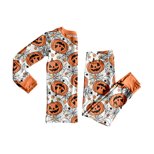 8.7  BLP1210 Baby Boys Ghost Pumpkins Top Pants Halloween Pajamas Set Preorder