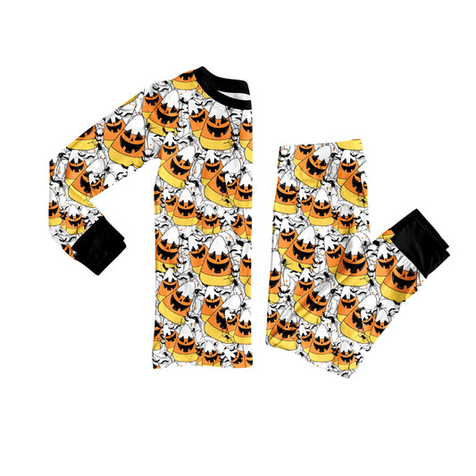 8.7 BLP1211  Baby Boys Ghost Candy Top Pants Halloween Pajamas Set Preorder