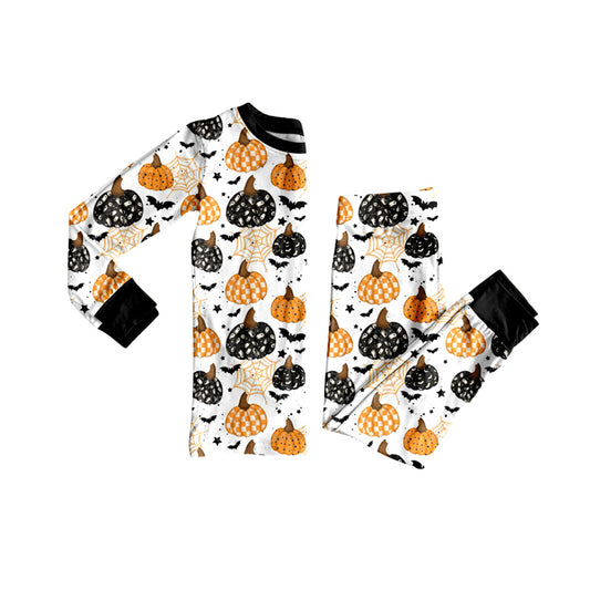 8.7 BLP1214 Baby Boys Ghost Bat Pumpkins Top Pant Halloween Pajamas Set Preorder