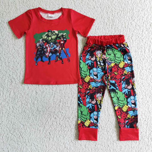 BSPO0021 Cartoon Children Clothing Short Sleeve Kid Boutique Outfits