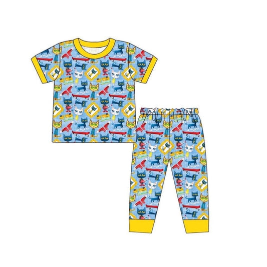 BSPO0359 Yellow Kid Clothes Summer Short Sleeve Kid Clothing Sets