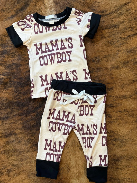 BSPO0372 Mama's cowboy Clothes Summer Short Sleeve Kid Clothing Set Boutique Outfits