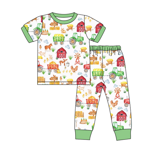 BSPO0386 Baby Boys Farm Animal Pajama Set Preorder