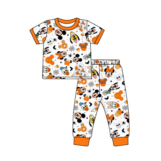 BSPO0390 Baby Sibling Halloween Cartoon Mouse Duck Pajama Set