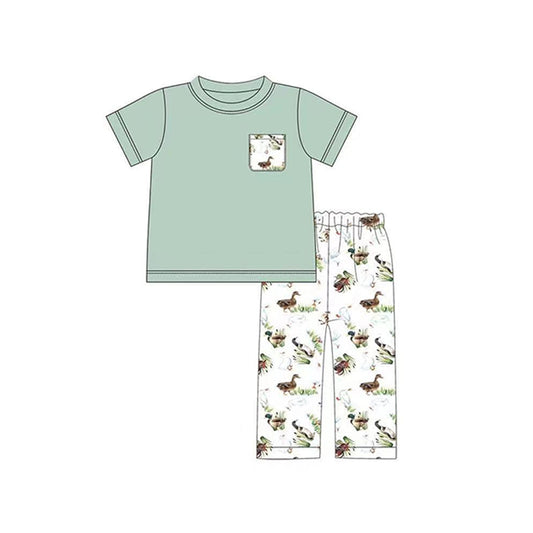 BSPO0392 Baby Sibling Girls Boys Mallard Pants Clothes Set