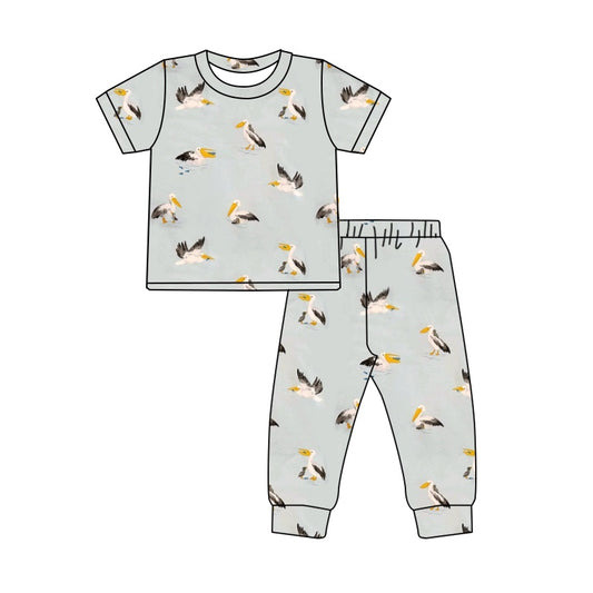 BSPO0491 Duck Boy Fall Short Sleeve Wholesale Boutique Kid Outfit Clothing Sets