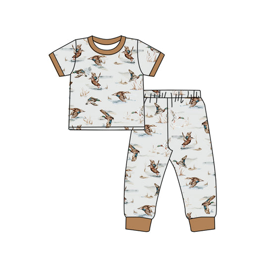 BSPO0493 Duck Boys Fall Short Sleeve Wholesale Boutique Kid Outfit Clothing Sets