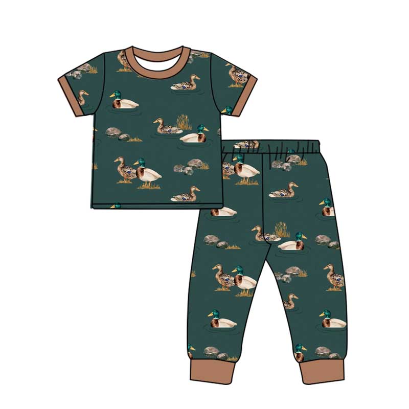 BSPO0516 Duck Winter Fall Short Sleeve Wholesale Boutique Kid Outfit Clothing Set