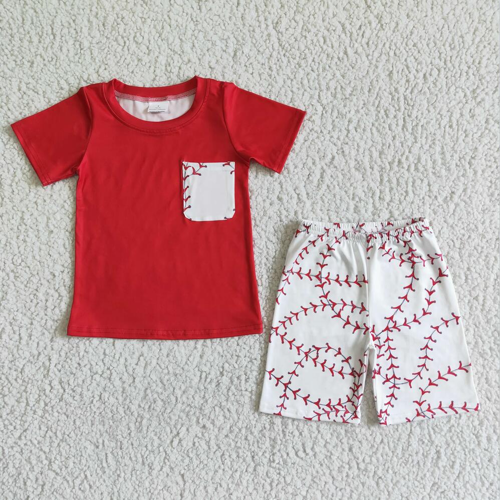 BSSO0022 Baseball Kid Shorts Summer Boutique Children Clothing