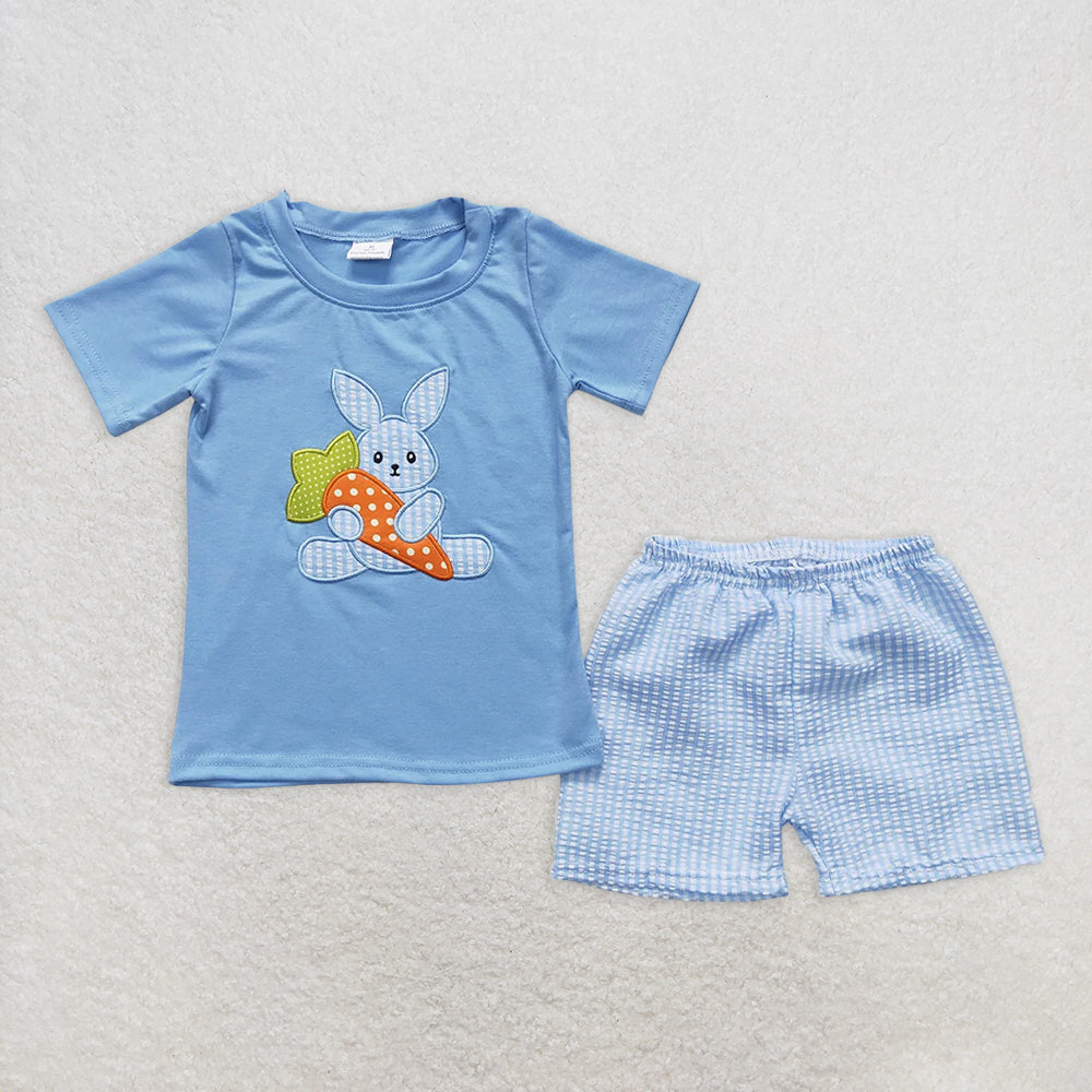 RTS NO MOQ Baby Boys kids Summer Sets BSSO0087 Easter Rabbit Shorts Sets Clothes Sets