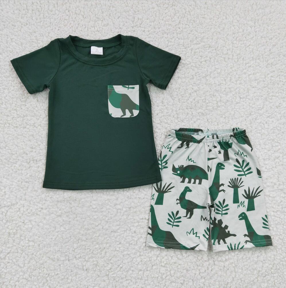 BSSO0116  Green Summer Children Clothing Kid Summer Boutique Outfits