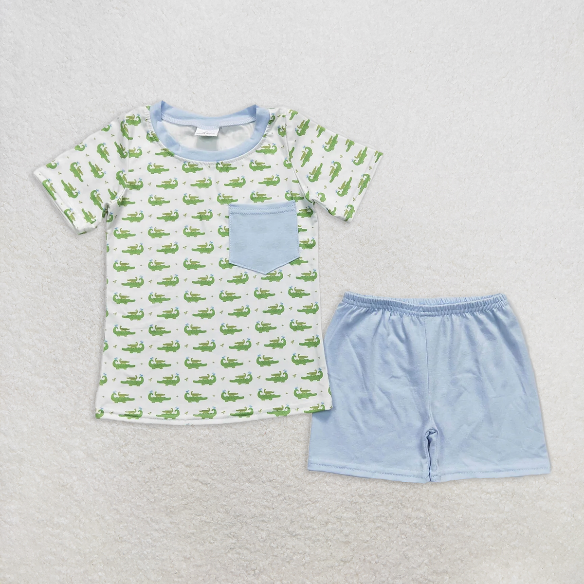 RTS NO MOQ Baby Boys kids Summer Sets BSSO0556 Crocodile Pocket Tee Shirts Shorts Clothes Sets