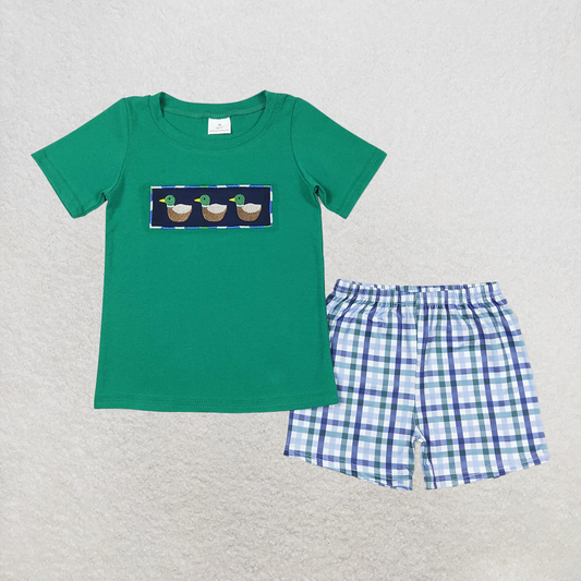 RTS NO MOQ Baby Boys kids Summer Sets BSSO0589 Duck Short Sleeve Shirts Summer Shorts Clothes Sets