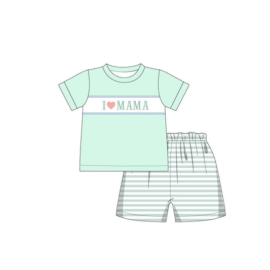 BSSO0751 Green Baby Kids Children Boutique Kid Clothing Set