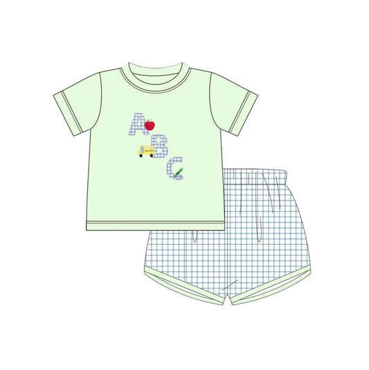 BSSO0767 ABC Boy Clothes Summer Short Sleeve Kid Clothing Set