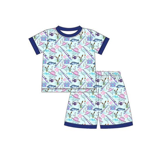 BSSO0770 Blue Cute Baby Children Boutique Kid Clothing Set