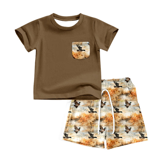 BSSO0776 Duck Hot Sale Baby Children Boutique Kid Clothing Set