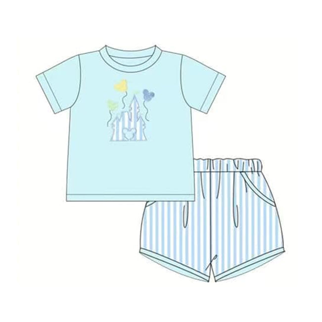 BSSO0777 Blue Hot Sale Baby Children Boutique Kid Clothing Set