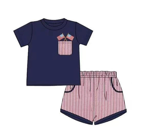 BSSO0778 4th of july Hot Sale Baby Children Boutique Kid Clothing Set