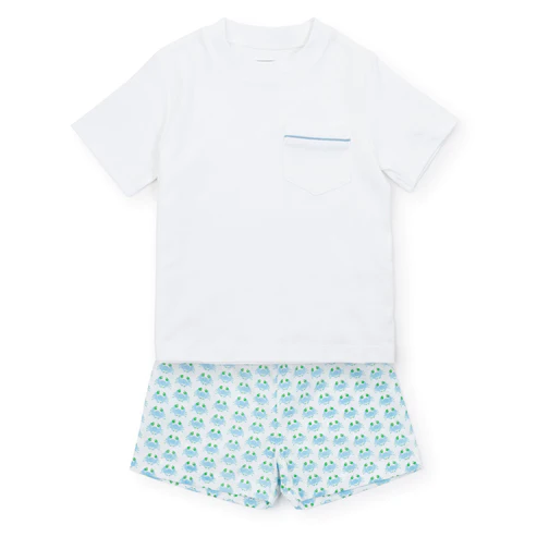 BSSO0797 White Boy Summer Short Sleeve Kid Boutique Outfits