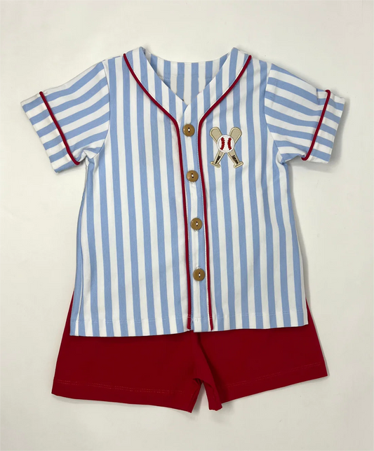 BSSO0800 Stripe Kid Summer Clothing Children Short Sleeve Top Outfit