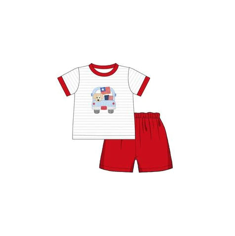 BSSO0802 4th of July Kid Summer Clothing Children Short Sleeve Top Outfit