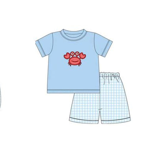 BSSO0808  Cute Kid Blue Clothing Children Shorts Sleeve Child Clothes