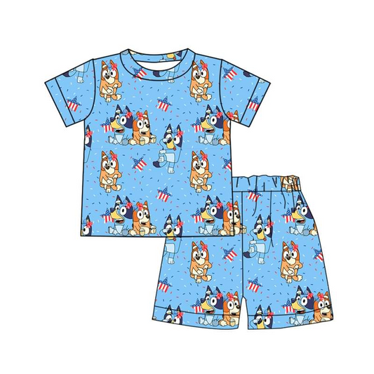 BSSO0811 Cute Kid Dog Clothing Children Shorts Sleeve Child Clothes