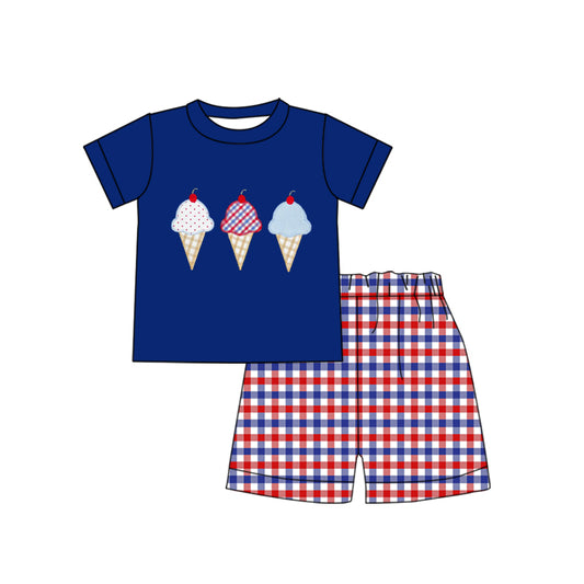 BSSO0812 Cute Kid Ice Cream Clothing Children Shorts Sleeve Child Clothes