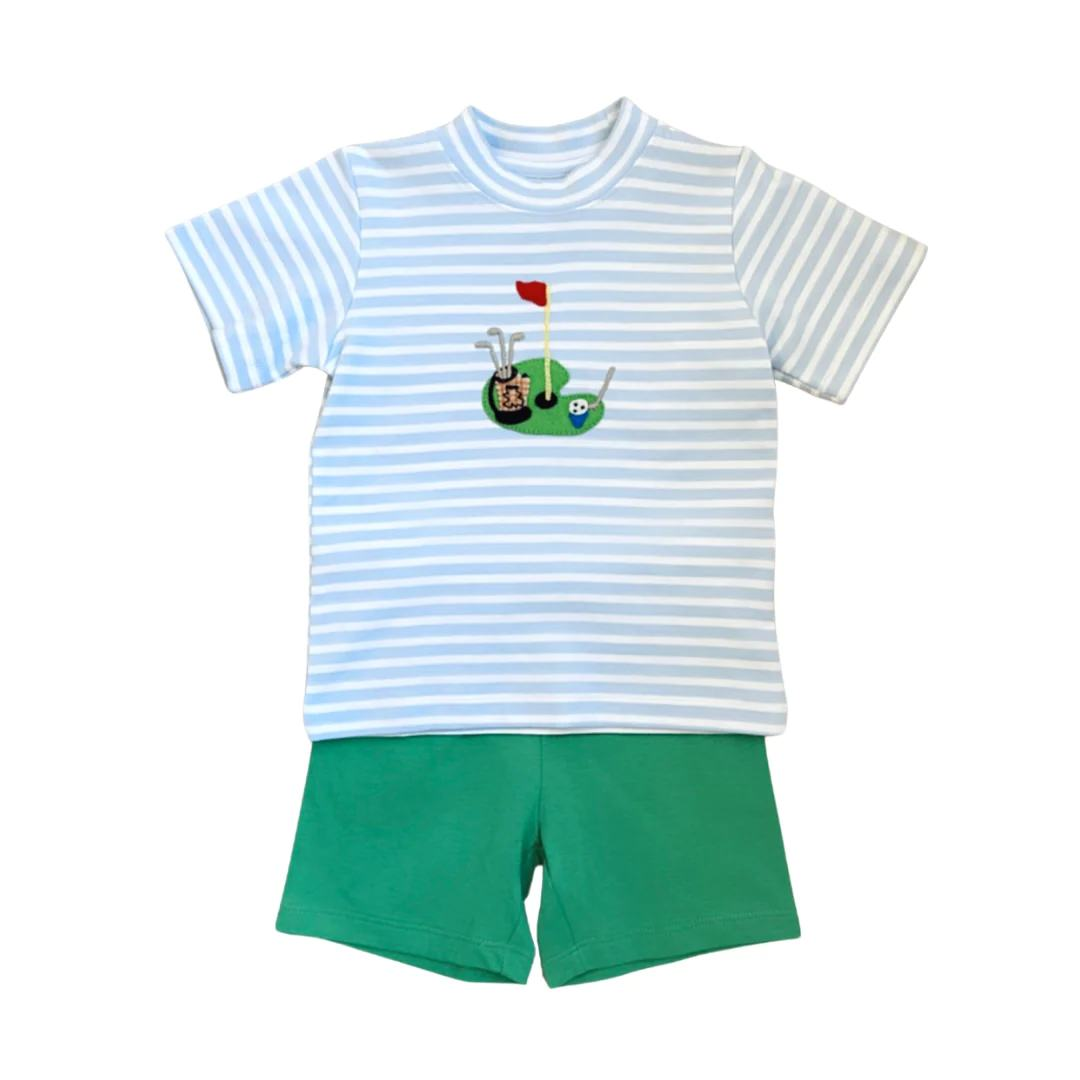 BSSO0813 Cute Stripe Kid Summer Clothing Children Shorts Sleeve Child Clothes