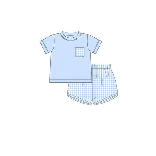BSSO0818 Cotton Kid Summer Clothing Children Shorts Sleeve Top Child Outfit