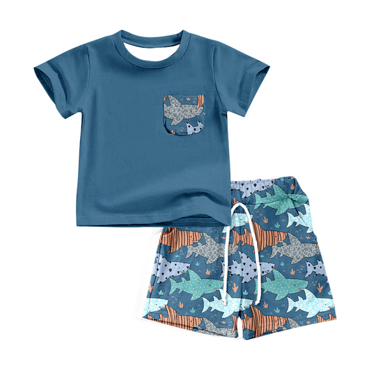 BSSO0830 Sea Shark Cute Kid Wear Clothing Children Shorts Clothes
