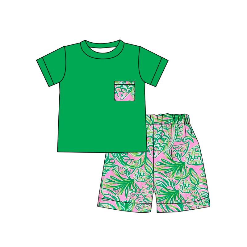 BSSO0838 Colorful Cute Kid Clothing Children Shorts Set