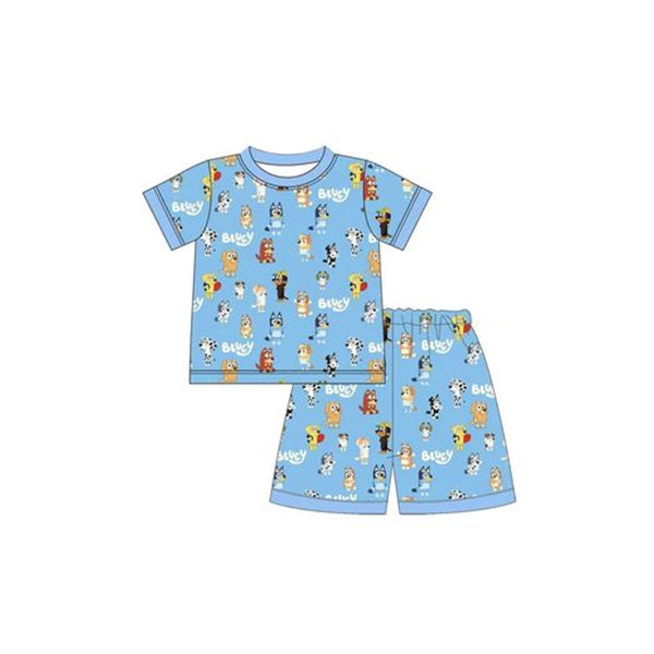 BSSO0853 Cute Kid Dog Summer Clothing Children Shorts Sleeve Top Child Outfit