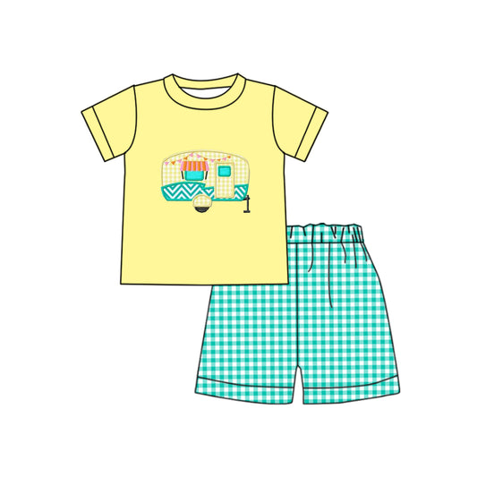BSSO0859 Camping Kid Summer Short Sleeve Top Children Outfit Kid Clothes