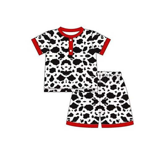 BSSO0873 Cow Kid Summer Short Sleeve Shirt Outfit Kid Clothes