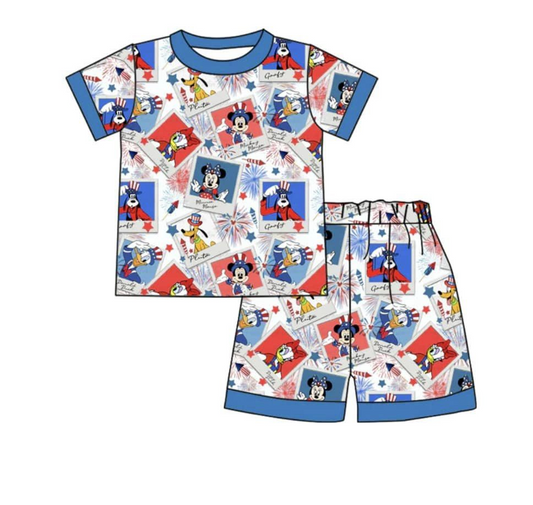 BSSO0879 Cartoon Cute Summer Short Sleeve Outfit Kid Clothing