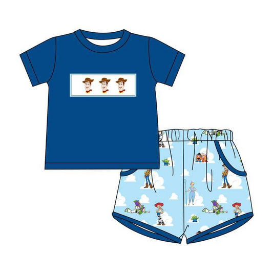 BSSO0892 Cartoon Boy Summer Short Sleeve Outfit Kid Clothing