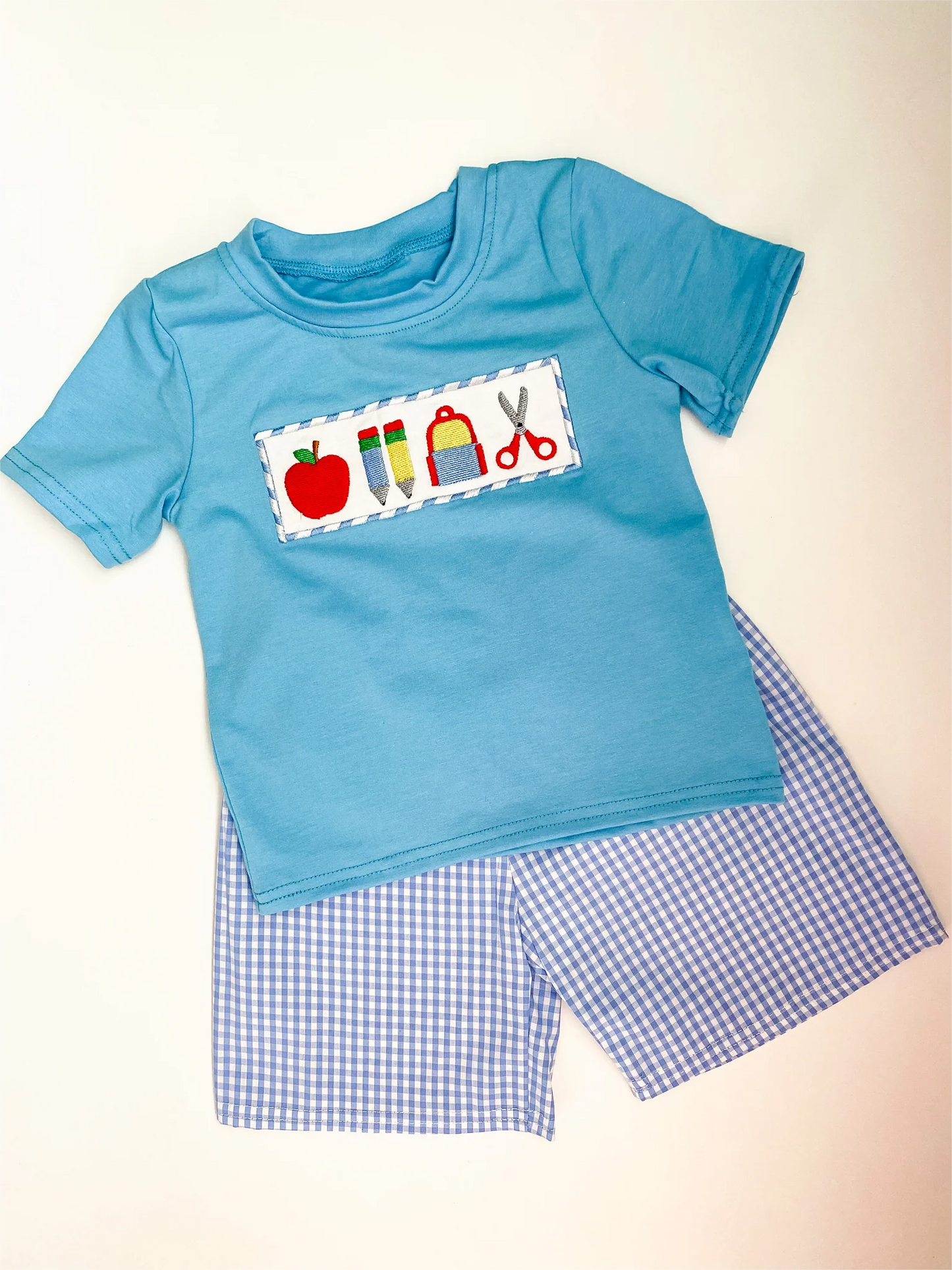 BSSO0908 Blue Pen Boy Clothes Summer Short Sleeve Outfit Kid Clothing Set