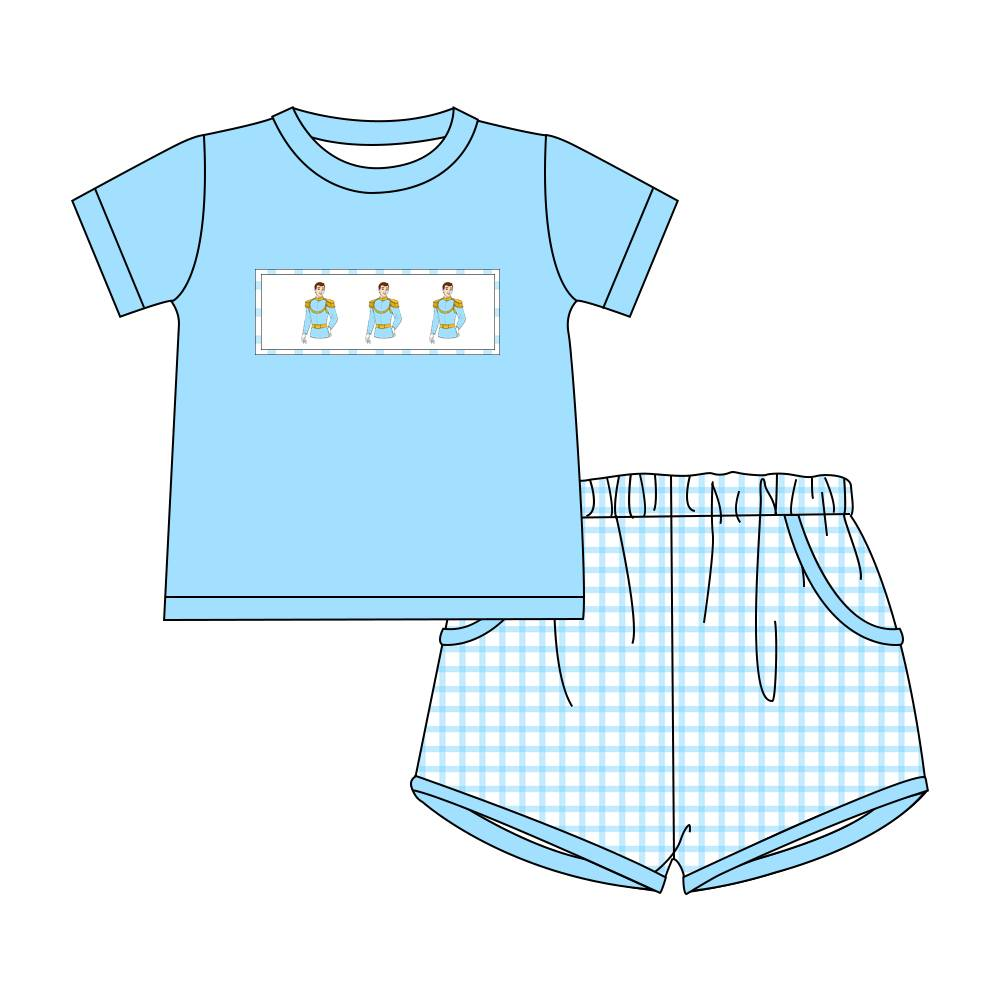 BSSO0914 Blue Boy Clothes Summer Short Sleeve Kid Outfit