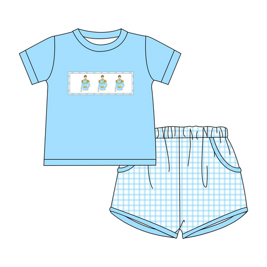 BSSO0914 Blue Boy Clothes Summer Short Sleeve Kid Outfit