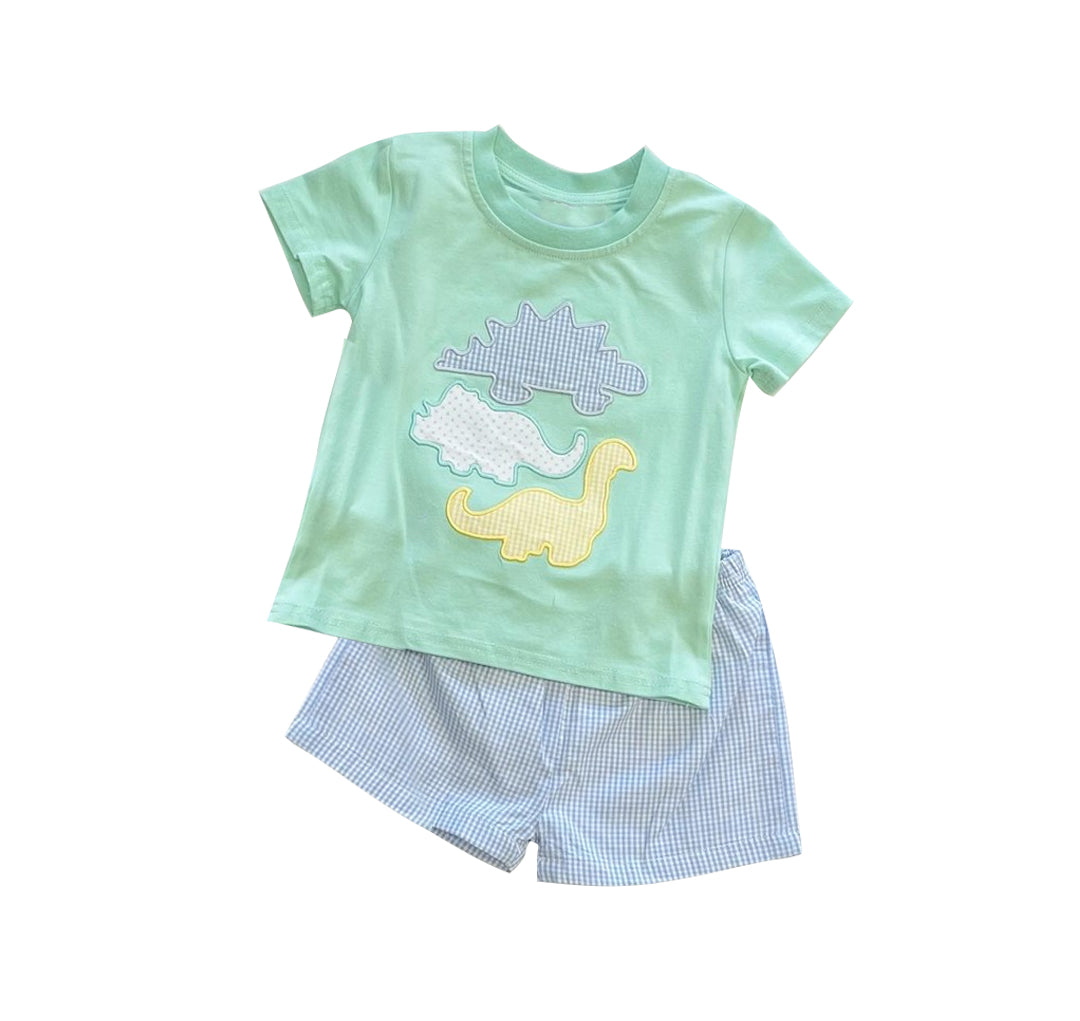 BSSO0920 Green Boy Clothes Summer Short Sleeve Kid Outfit