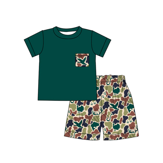 BSSO0923 Camo Boy Clothes Summer Short Sleeve Kid Outfits