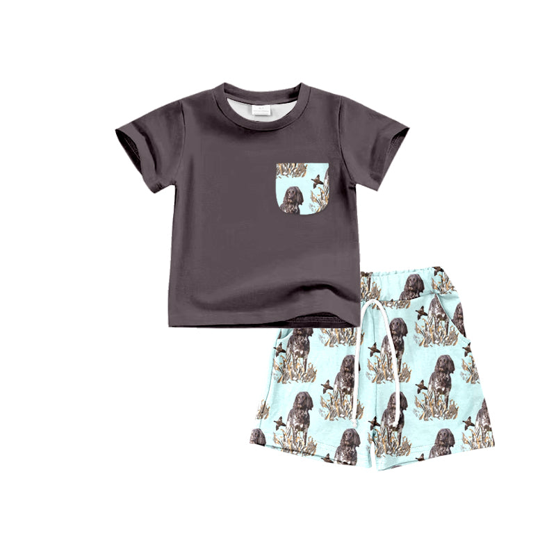 BSSO0932 Dog Boy Clothes Summer Short Sleeve Kid Clothing Set