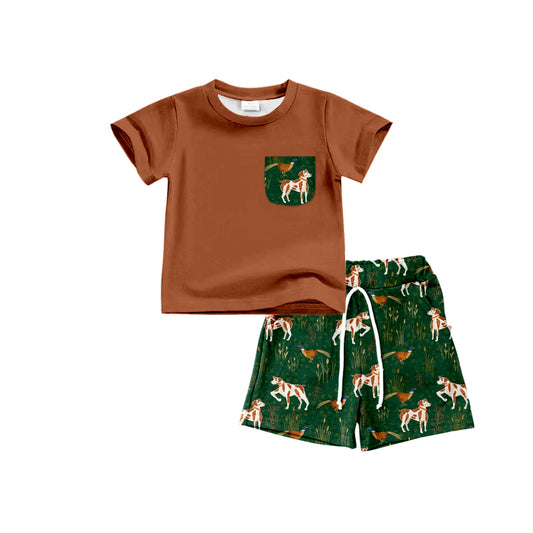 BSSO0937 DogCute Clothes Summer Short Sleeve Kid Clothing Set