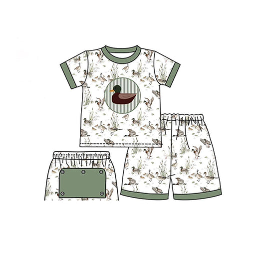 BSSO0938 Duck Cute Clothes Summer Short Sleeve Kid Clothing Set