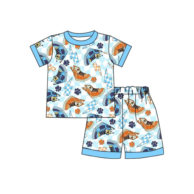 BSSO0944 Dog Boy Clothes Summer Short Sleeve Kid Clothing Set Boutique Outfits