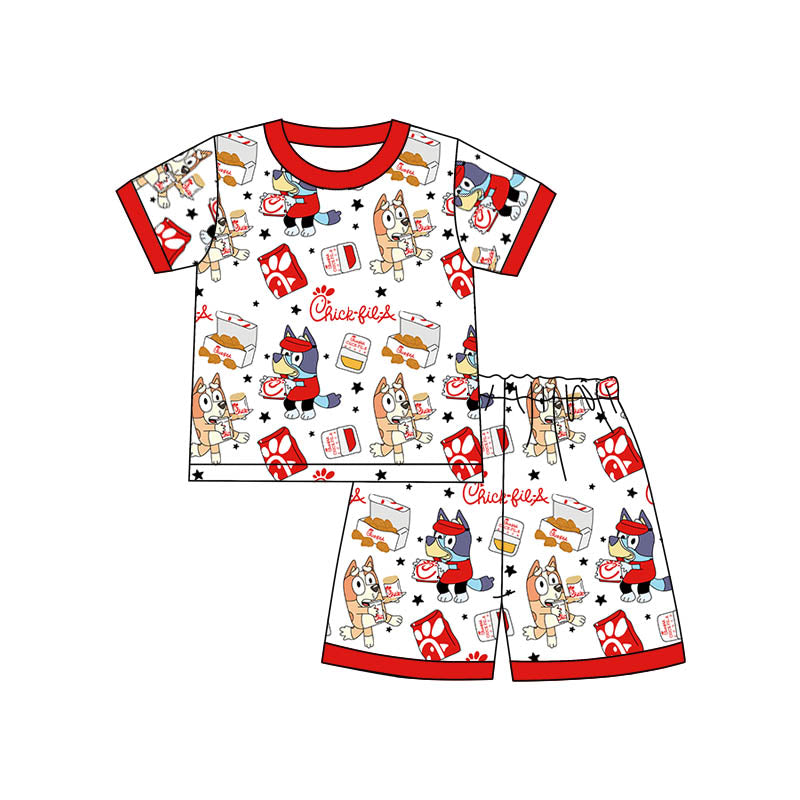 BSSO0948 Dog Summer Short Sleeve Kid Clothing Set Boutique Outfits