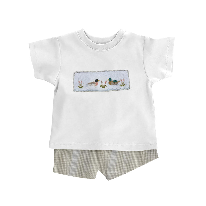 BSSO0960 Duck Summer Short Sleeve Kid Boutique Outfits