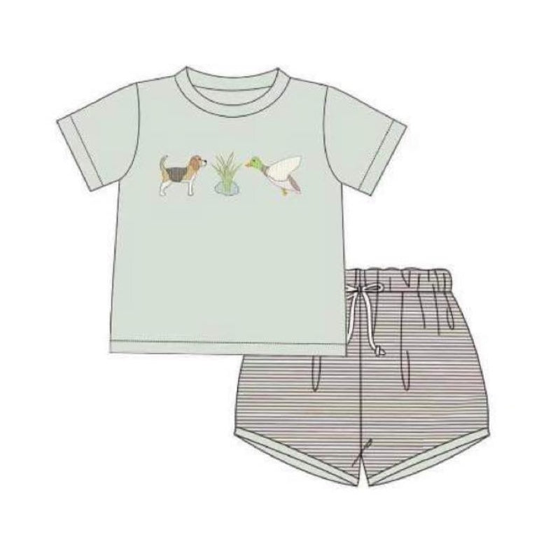 BSSO0980 Duck Baby Girls Children Boutique Kid Clothing Set